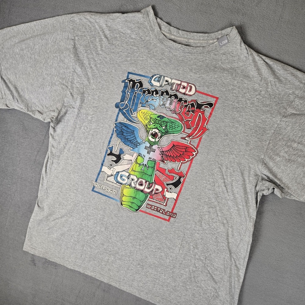 LRG Lifted Research Group Teenage Wastand Shirt Mens 4XL Gray Short Sleeve Y2k